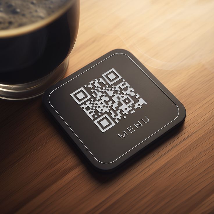 QR code stand on a restaurant table
