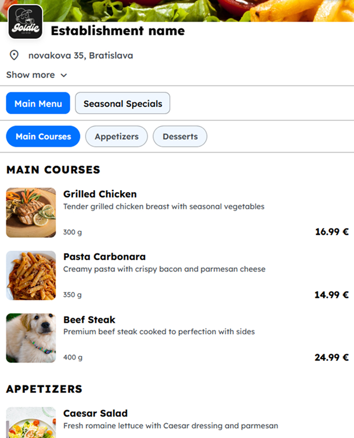 Menu template 3